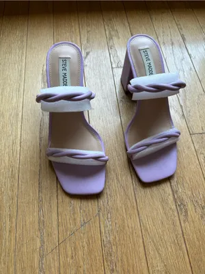Steve Madden Lavender Braided Strap Block Heel Sandals thumbnail 2