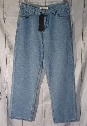 RealTakai Barrel Leg Baggy Light Wash Blue Denim Jeans NWT thumbnail 1