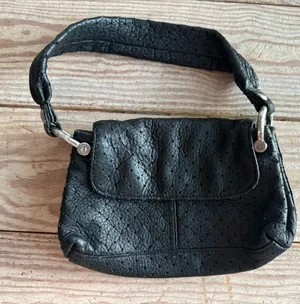 GAP Black Leather Shoulder Bag thumbnail 1