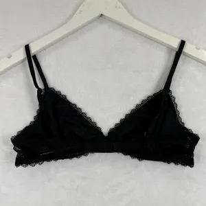 Victoria's Secret Black Floral Lace‎ Bralette Unlined Wireless Scalloped M DL3 thumbnail 7