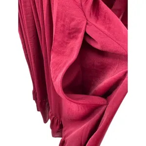 Kobi Halperin Bryant Ruffle Trim Midi Dress Red Boho‎ Satin Tiered Size Small thumbnail 8