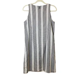 Ann Taylor Black & Cream Striped Sleeveless Sheath Shift Dress Size 6 EUC thumbnail 3