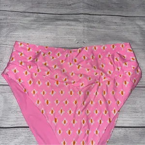 Aerie Pink and Orange Patterned Bikini Bottom thumbnail 2