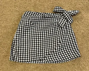 Black Gingham Wrap Skirt Size M thumbnail 1