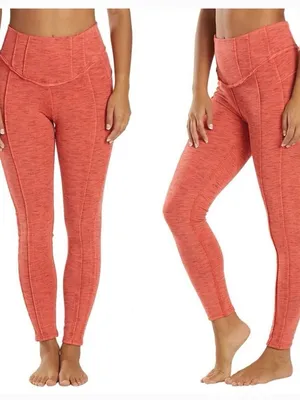 Free People Movement NWT Papaya Punch Orange High Rise Active Hybrid Legging XS thumbnail 3