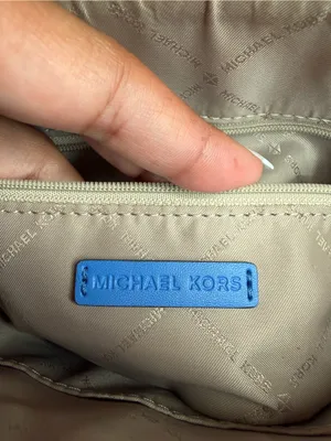 Michael Kors Blue Stripe MK Logo Crossbody Bag Gold Chain Strap thumbnail 8