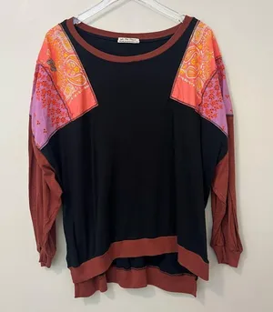 Free People Feeling It Patchwork Top size XL thumbnail 3