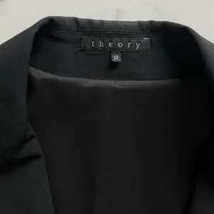 Theory Wool Blazer Black Size 12 Minimalist Quiet Luxury Old Money Jacket chic thumbnail 3