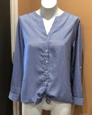 Ann Taylor striped button up blouse thumbnail 1