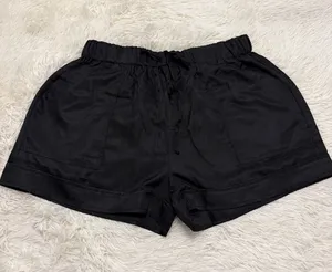 Black Drawstring Women's Shorts Size L thumbnail 1