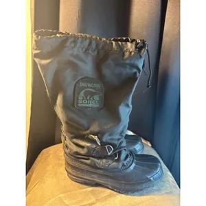Sorel Snowlion Black Winter Boots Made in Canada Rubber Nylon Womens 5 thumbnail 3