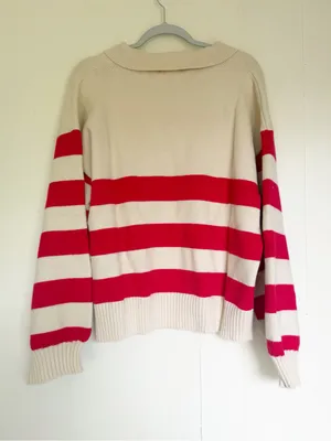 NEW CARLY JEAN LOS ANGELES CJLA Brea Red Stripe Sweater 2X thumbnail 4
