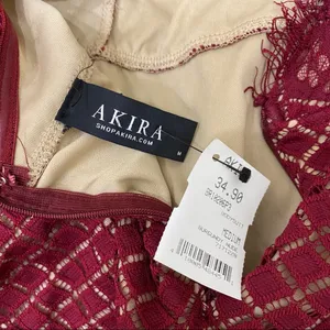 AKIRA Burgundy Lace Bodysuit M thumbnail 8