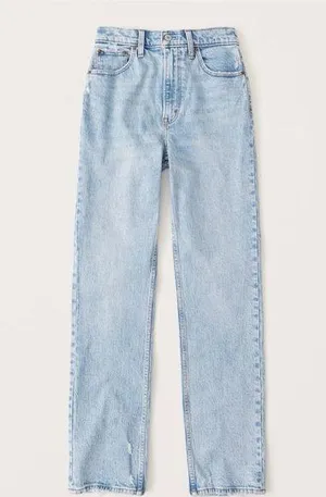 Abercrombie & Fitch Curve Love Ultra High Rise 90s Straight Jean thumbnail 1