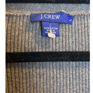 J. Crew Ribbed Stretch Asymmetrical Grey Sweater Large Cardigan thumbnail 4