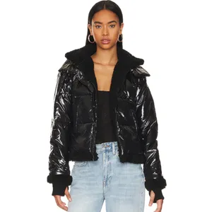 NWT STEVE MADDEN Antonia Jacket In Black Faux Fur Lined thumbnail 4