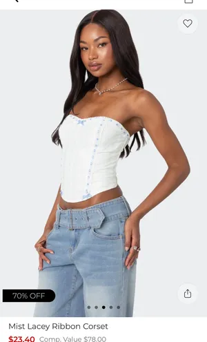 Edikted Mist Lacey Ribbon Corset thumbnail 2