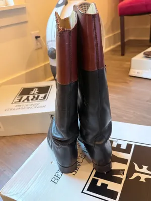 Frye Leather Boots Black Riding thumbnail 2
