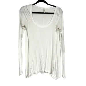 Free People Long Sleeve Thermal Tunic Shirt Womens M Boho Fall Classic Layering thumbnail 2