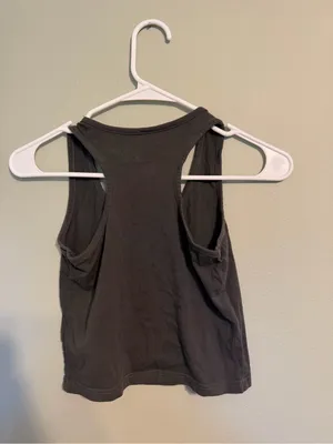 Women's Black Racerback Tank Top Gray thumbnail 2