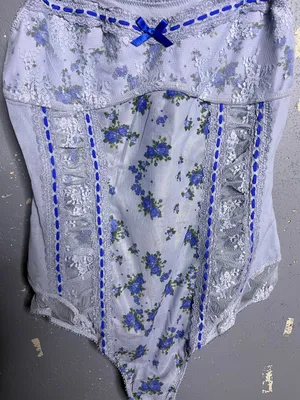 FREE PEOPLE Sara Corset Bodysuit in Blue Combo in Size Medium. thumbnail 7