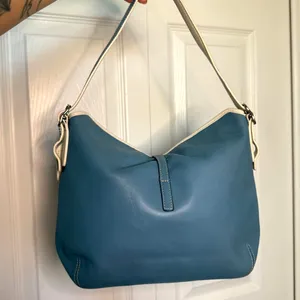Vintage Y2k COACH Hampton Clip Blue Hobo Shoulder Bag thumbnail 2