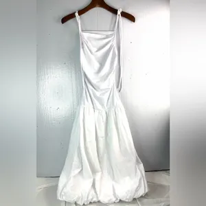 Beautiful S Elegant Drop Waist White Puff Hem Gown Dress thumbnail 11