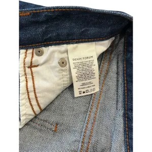 Denim Forum The Farrah Hi-Rise Wide Leg Jeans Dark Indigo Blue Dark Academia thumbnail 6