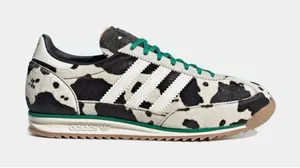 adidas Cow Print Sneakers w/ Green Laces - 7.5 - like new / pony hair (runs big) thumbnail 1