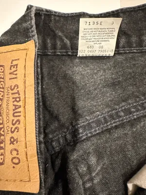 vintage levi’s 965 90s straight wide leg black cotton denim jean USA thumbnail 7