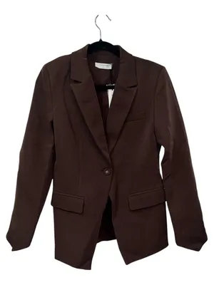 Commense Belted Cinched Waist Blazer Dark Brown Size Small NWT Tailored Jacket thumbnail 2