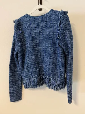 Lilly Pulitzer Simora Fringe Tweed Cardigan - Blue thumbnail 11