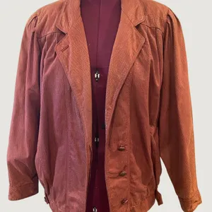 Vintage Jasmin Jonquet Rust Genuine Cowhide Leather Jacket Slouchy 80s L thumbnail 1