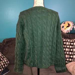 NWT ANRABESS Green Cable Knit Sweater, Large thumbnail 4