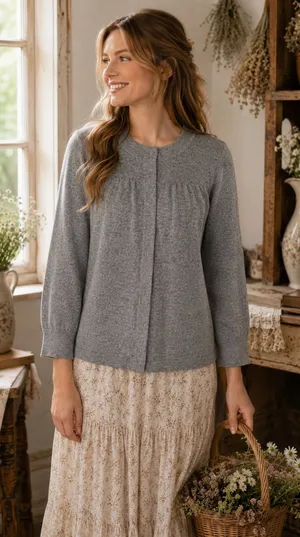AQUA Silk Cashmere Cardigan Sweater Snap Front 3/4 Sleeve Knitwear Large thumbnail 1