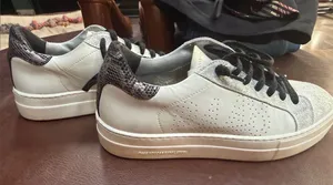 P448 White Sneakers with Black Snake-Print Heel thumbnail 1