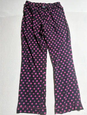 DKNY Women's Black and Pink Polka Dot Pajama Set Size Small thumbnail 10