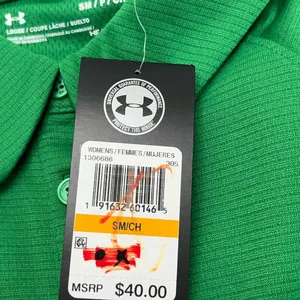Under Armour HeatGear Polo Women Vibrant Sz S Green‎ Loose Fit Athletic Workout thumbnail 5