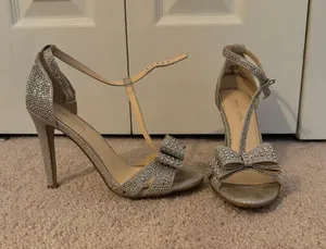 Sparkle Heel Shoes Silver Size 7 thumbnail 2