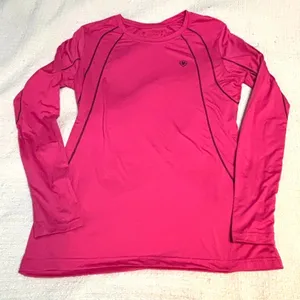 Ariat Tek Long Sleeve Performance Shirt Hot Pink Stretch Athletic Sz M Women's thumbnail 6