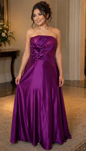Jessica McClintock strapless evening dress thumbnail 1