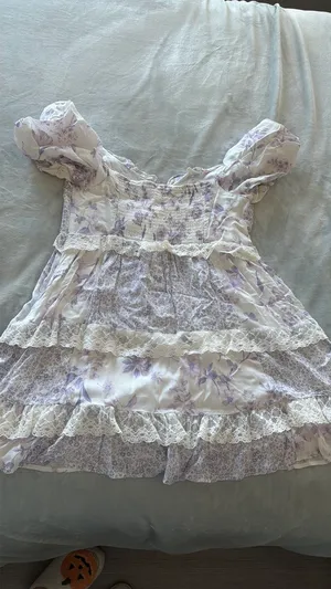 Altar'd State purple floral patchwork dress thumbnail 4
