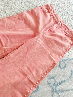 These Three Boutique Pink pearl denim jeans thumbnail 3