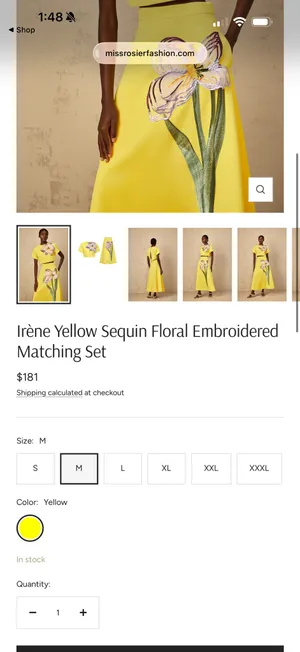 Yellow Miss Rosier Skirt and Top Set thumbnail 3
