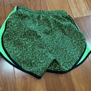 Nike‎ Dri-FIT Tempo Running Shorts Womens Neon Green Black Geometric XS thumbnail 3