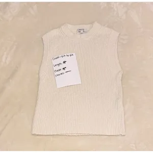 Madewell Cream Boucle Knit Ribbed Sweater Tank Top Vest Cotton Blend Small S‎ thumbnail 5
