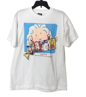 Best Fruit of‎ the Loom Women's Vintage Warning Grandmother with Photos White L thumbnail 1