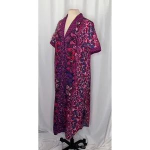 Alexandra Farmer ANTHROPOLOGIE Whimsy Flannel Sleep Dress Floral Butterfly M thumbnail 6