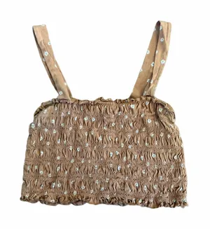 American Eagle Womens Brown Floral Crop Top thumbnail 1