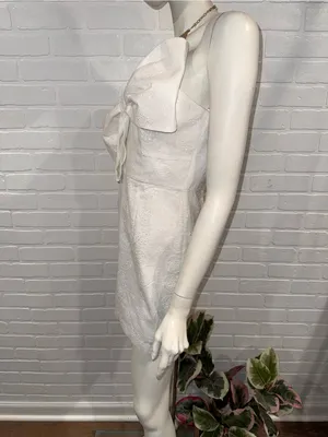 Hutch Strapless White Bow-Front Lace Mini Dress thumbnail 10
